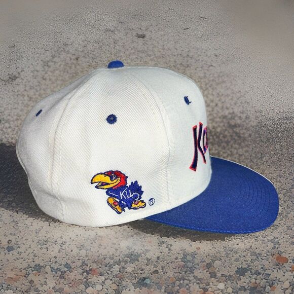Vintage Kansas Jayhawks Sports Specialties Script Wool Blend Snapback Hat Cap - Picture 2 of 6